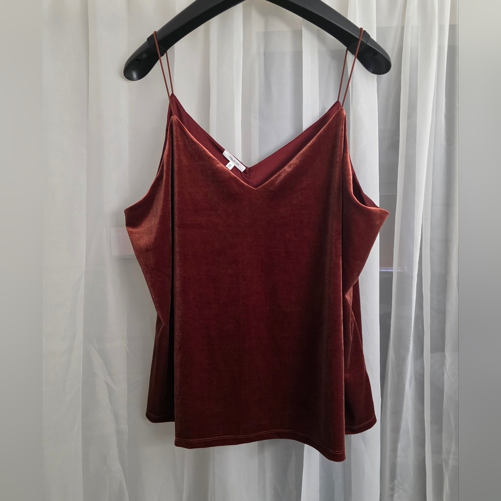 Maurices Redish Orange Tank Top Velvet V Neck